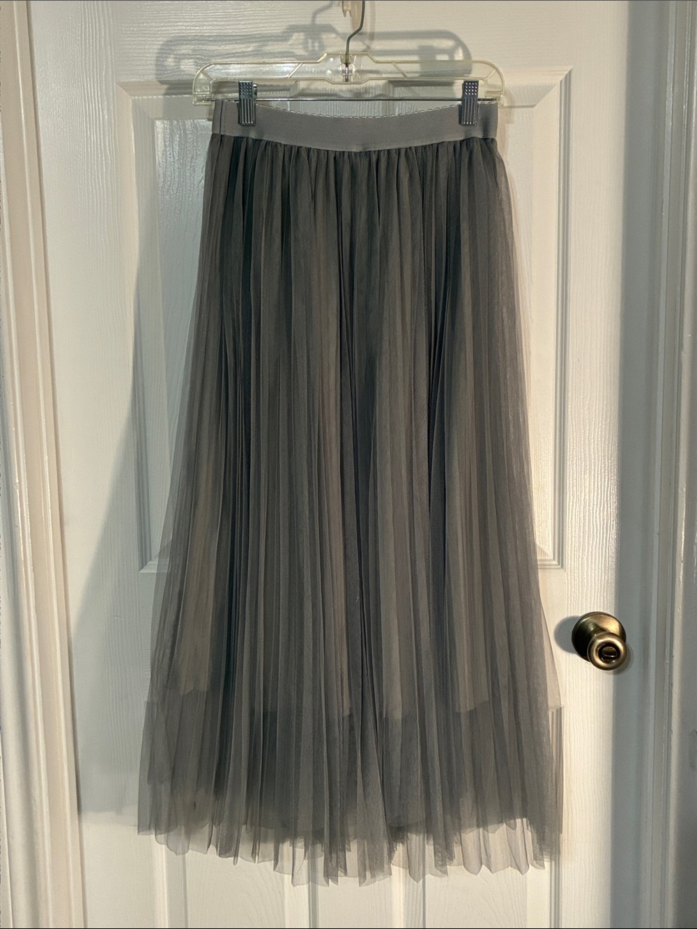 Grey Tulle Maxi Skirt - Elegant Women’s Skirt